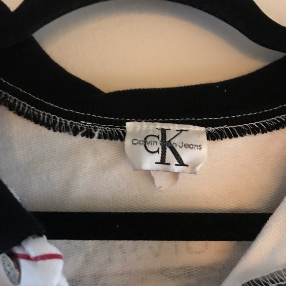 Vintage Calvin Klein Collared Graphic Tee Button - Picture 6 of 7